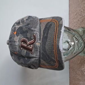 Remington Hat Cap Strap Back Camo Green Orange Hunting Panel‎ One Size Mens